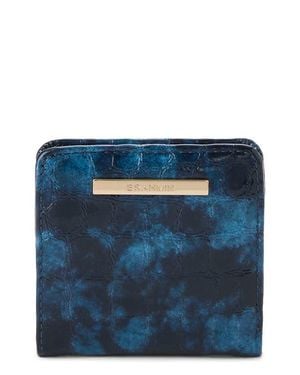 Brahmin Jane Croc Embossed Leather Bifold Wallet - Blue