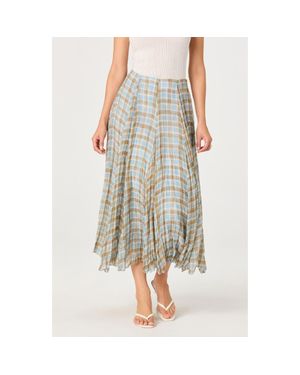 Astr Fiori Plaid Skirt - Multicolor