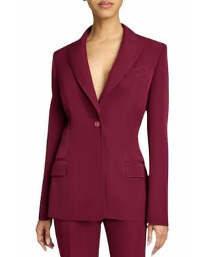 Santorelli Jess Single Button Peak Lapel Jacket With Seam Detail - Red