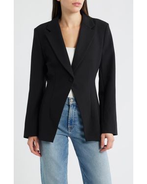 French Connection Azra Cinched One-Button Blazer - Black