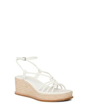 PAIGE Julian Espadrille Ankle Strap Platform Wedge Sandal - White