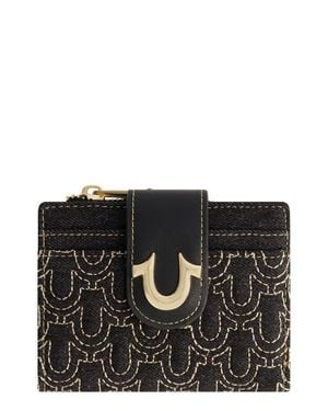 TRUE RELIGION Horseshoe Quilted Small Wallet - Black