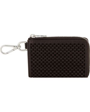 Vince Woven Zip Card Case - Black