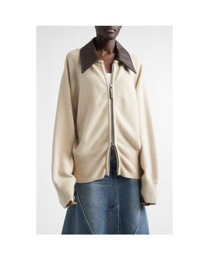 Brandon Maxwell The Conrad Knit Jacket - Natural