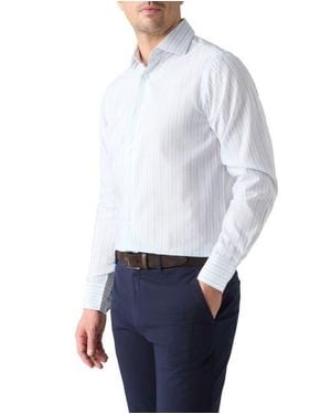 Robert Talbott Reynolds Cotton Linen Blend Shirt - White