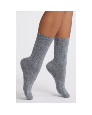 Nordstrom Rib Cashmere Blend Crew Socks - Gray