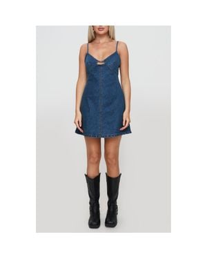 Princess Polly Arwen Sleeveless Denim Minidress - Blue