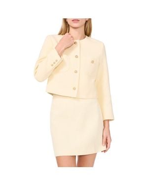 Cece Collarless Tweed Jacket - Natural
