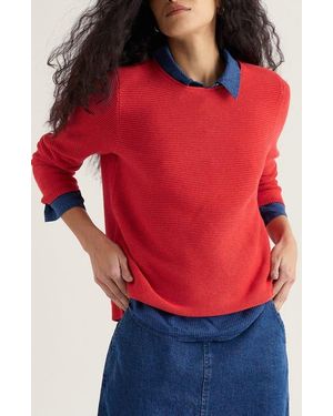 Seasalt Cornwall Makers Rib Organic & Recycled Cotton Sweater - Red