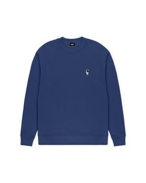 Alix Astronaut Relaxed Midweight Fleece Crewneck Sweatshirt - Blue
