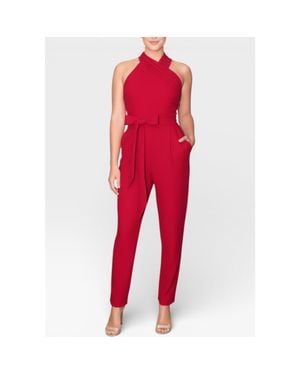 Rachel Roy Harley Crossover Halter Jumpsuit - Red