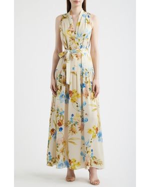 Kobi Halperin Print Sleeveless Maxi Dress - Metallic