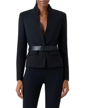 Akris Punto Fitted Signature Jersey Blazer - Blue