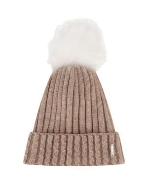 Gorski Knit Hat With Pompom - Brown