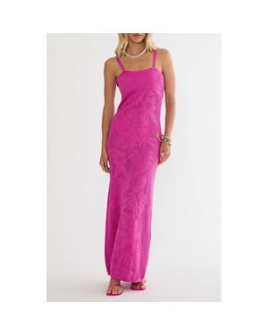 Beach Riot Conrad Cotton Floral Jacquard Cover-Up Maxi Dress - Pink