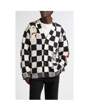 The Elder Statesman Nora Lite Creatures Cardigan - Black