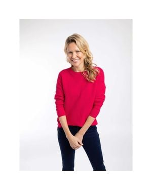 Weird Fish Dalla Knitted Crew Neck Sweater - Red