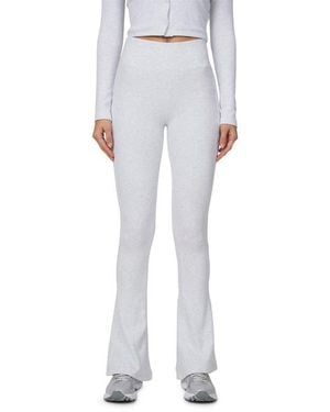 Good For Nothing Ribbed Vintage Flared Leggings - White