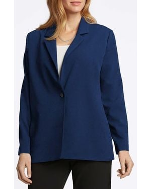 Foxcroft Morgan Crepe Knit Blazer - Blue