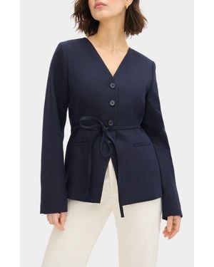 ALIGNE Parker Collarless Jacket - Blue