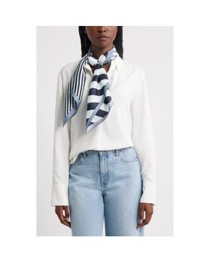 Nordstrom Stripe Square Silk Scarf - Blue
