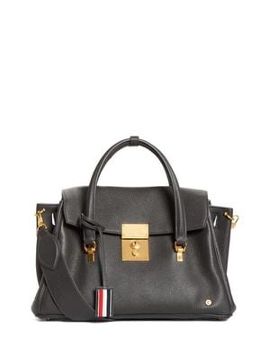 Thom Browne Bolton Pebble Grain Leather Satchel - Black