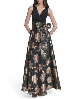 Eliza J Tie Waist Gown - Black