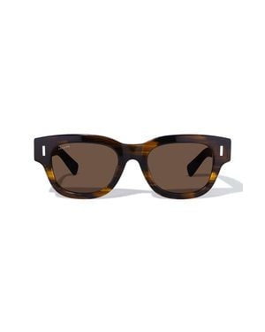 Cossimo Viola 49Mm Flat Top Acetate Sunglasses - Brown