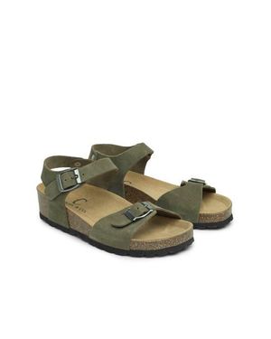 Celtic & Co. Low Wedge Dbl Buckle Sandal - Green