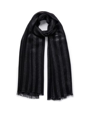 Jane Carr Skyline Metallic Cashmere Blend Scarf - Black