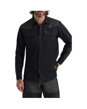 Wrangler Filson X Two-Tone Denim Western Snap-Up Shirt - Black