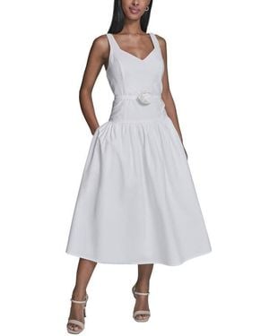 KARL LAGERFELD Poplin Midi Sundress - Gray