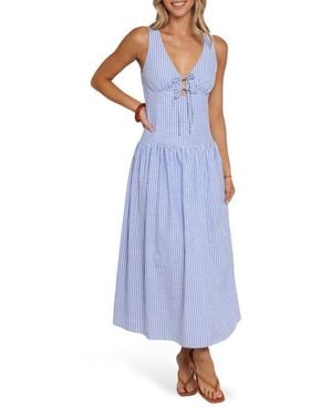 Petal & Pup Vanessa Cotton Maxi Dress - Blue