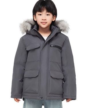 Rokka&Rolla Kids' Parka Coat With Detachable Trim - Gray