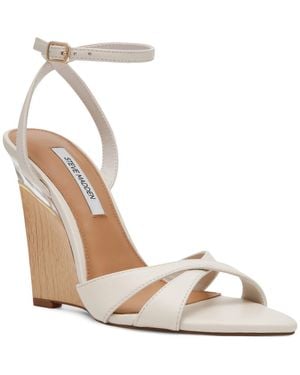Steve Madden Sorynn Ankle Strap Pointed Toe Wedge Sandal - Metallic