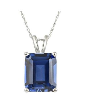 Bliss Diamond 7 1/2Ct Sapphire Diamond Solitaire Pendant 14K Necklace Lab Grown - Blue