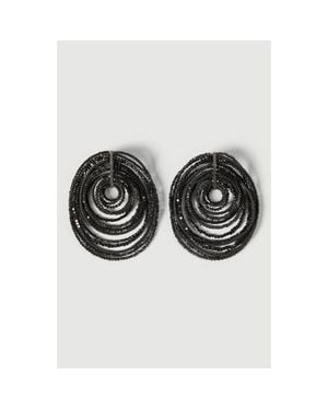 Brunello Cucinelli Hematite And Sterling Earrings - Black