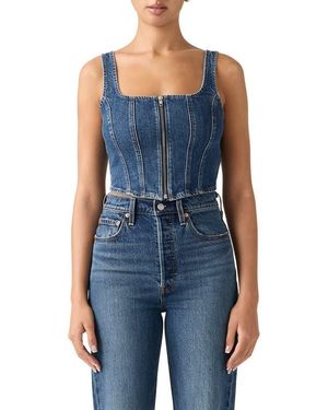 Levi's Zip Corset Denim Top - Blue