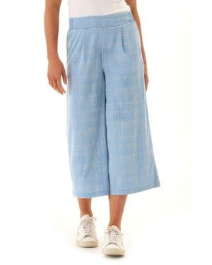 Threads For Thought Alora Plaid Stretch Capri Pants - Blue
