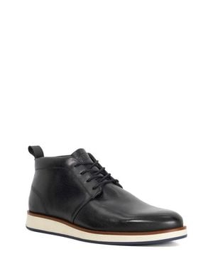 Dune Smoky Plain Toe Chukka Boot - Black