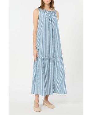 Weekend by Maxmara Capo Stripe Cotton Maxi Dress - Blue