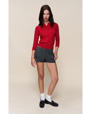 GUIZIO Penelope Patch Pocket Shorts - Red