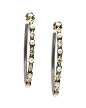 Armenta Old World Freshwater Hoop Earrings - White