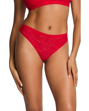 Spanx Spanxsupersmooth Day To Date Night Lace Thong - Red