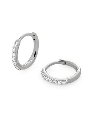 Monica Vinader Lab Grown Diamond Pavé Huggie Hoop Earrings - Multicolor