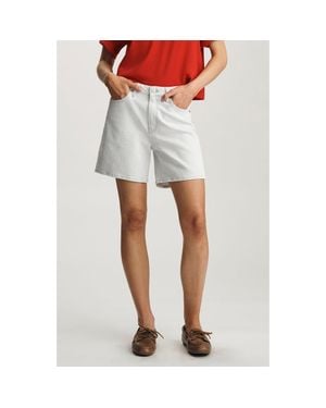 Mavi Heidi High Waist Mid Thigh Denim Shorts - Gray