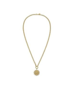 Lionheart 14K Cassandane Small Sun Medallion Rolo Necklace - Metallic