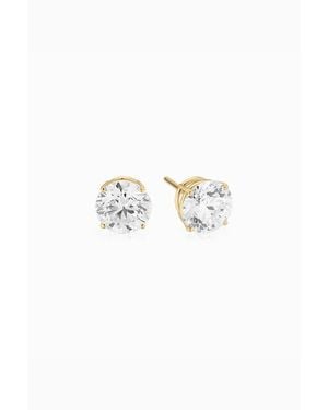 Oradina 14K Solid Luminous 3 Carat Lab Diamond Classic Studs - Multicolor