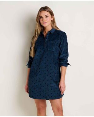 Toad & Co. Cascadia Popover Long Sleeve Dress - Blue