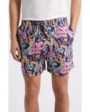 The Lazy Poet Ben Calypso Pajama Shorts - Red